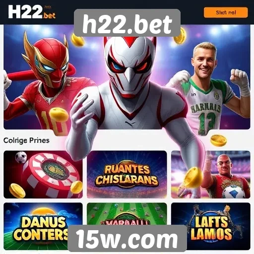 Variedade de jogos disponíveis no h22.bet